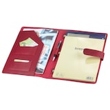 thumbnail of Ruitertassen Schreibmappe A4 Leder nur dickes Lederstück in rot mit Block und Kugelschreiber 2810T-15