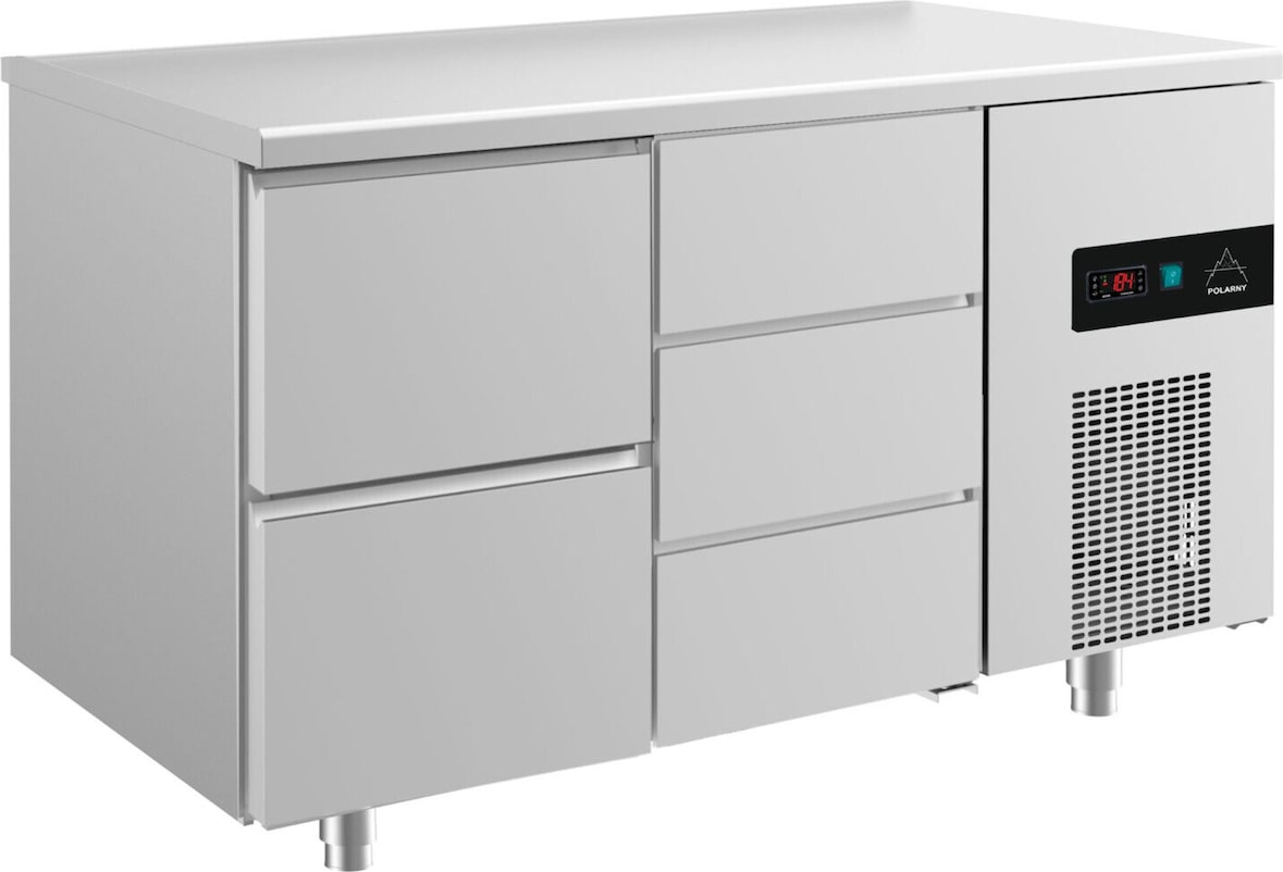 Gastro Edelstahl Kühltisch Umluft 2/3 Schubladen 1400x700x850mm -2/+8°C 281l