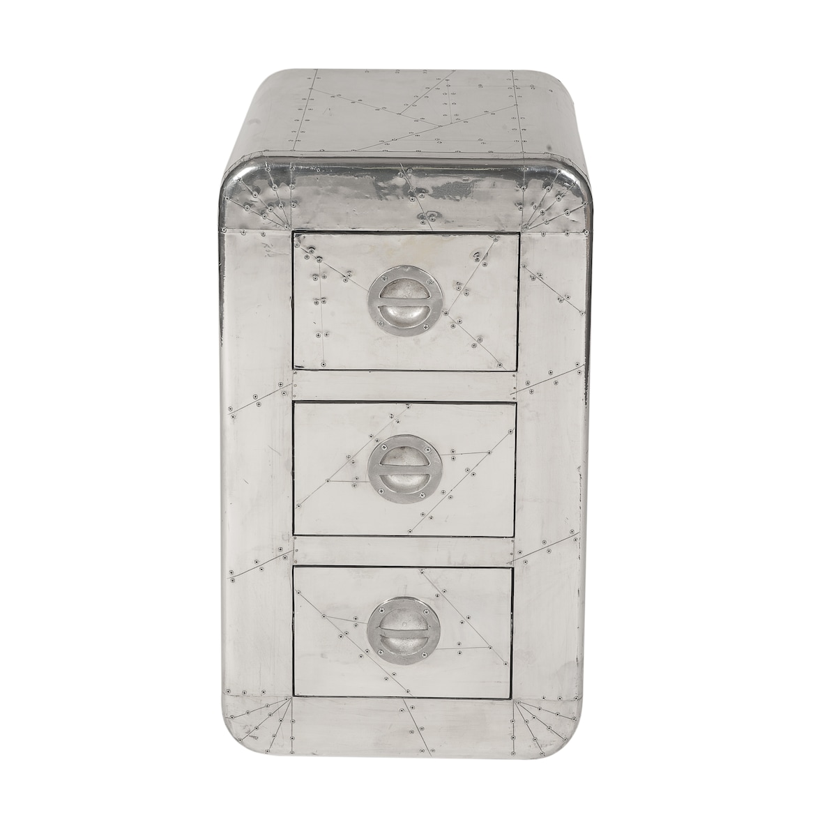 SIT Möbel Commode | 3 tiroirs | Manguier et MDF | Ferrures en aluminium argenté | L 45 x P 40 x H 80 cm