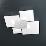 thumbnail of Toplight Rechteckige Deckenleuchte Upgrade 4 Lichter mit GX53 Fassung, silberne und weiße Farbstruktur, modernes Design 91x86x15cm