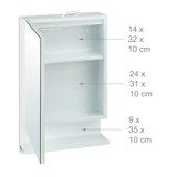 thumbnail of Relaxdays Badspiegelschrank, 1-türig, mit Steckdose, Badezimmerschrank, Wandschrank, H x B x T: 55 x 35 x 12 cm, weiß