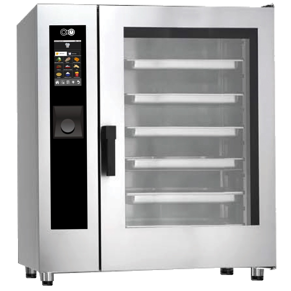 EURAST - Combi-gas oven met automatische reiniging voor 10 gn 2/1 - 1120x850x1120 mm - 28 Kw + 800 W 230/1V - 41W2016R