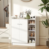 thumbnail of Zapatero Armario Madera Mueble Zapatero Gabinete 2 Puertas 4 Estantes Blanco