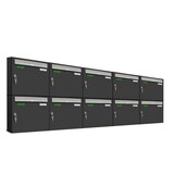 thumbnail of AL Briefkastensysteme 10 x Basic Wand Briefkasten in RAL 7016 Anthrazit Grau für Post A4, wetterfest, Artikelnummer: 431P10EA5P7016/9006