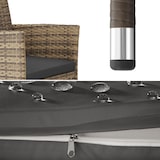 thumbnail of tectake Lot de 2 fauteuils de jardin en rotin avec 2 sets de housses - marron naturel/gris foncé - 404552