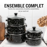 thumbnail of Ensemble 10 pieces marmites et cocottes de cuisine avec couvercle en verre  HG04128 usage non-intensif Herzberg