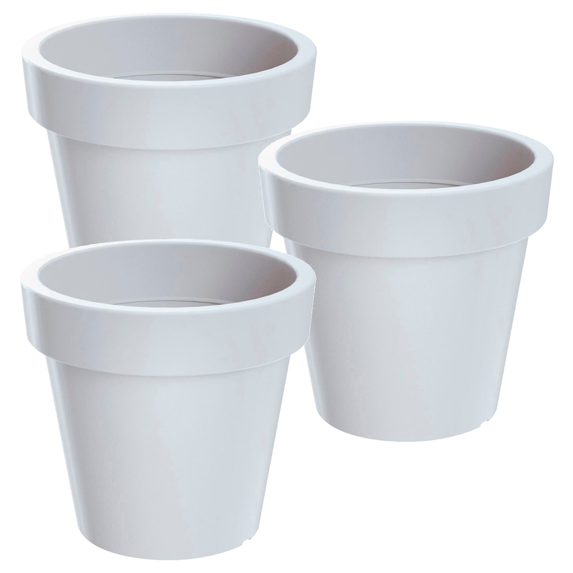 WellHome - Set 3 Pflanztöpfe 1L LOFLY Ø13,4 cm/Stück Farbe Weiß