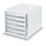 thumbnail of Schubladenbox aus Kunststoff in weiß, Schubladen in glasklar.