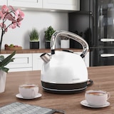 thumbnail of Arendo Wasserkocher 1,7 l, 2200 W, Edelstahl, Retro Style, Vintage, Überhitzungs & Trockenkochschutz, weiß