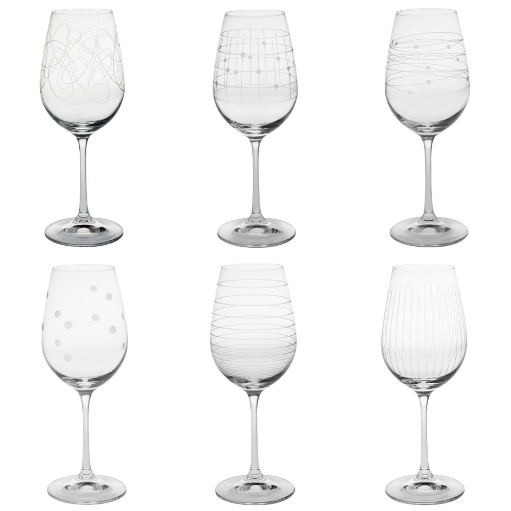 TABLE PASSION Set von 6 Stielgläsern graphik 35 cl - Table Passion Transparent Rond Cristallin