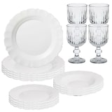 thumbnail of San Ignacio – 12-teiliges Geschirrset aus Opalglas Weiß mit 4 Gläsern aus Kristallglas à 300 ml