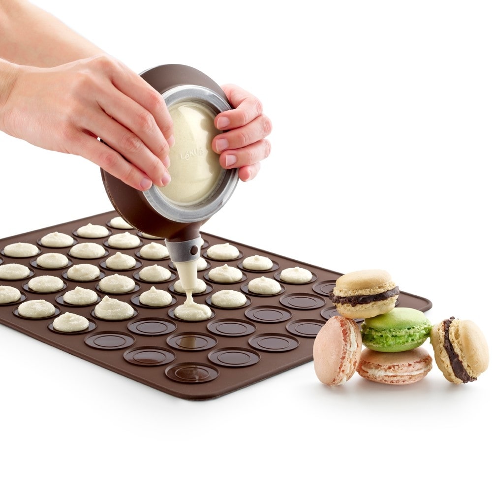 Kit macarons -  Marron Rectangle Silicone Lékué 31x18 cm