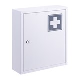 thumbnail of Relaxdays Medizinschrank, abschließbar, 3 Fächer, HxBxT: 36 x 31,5 x 10 cm, für Medikamente, Arzneischrank, weiß/grau