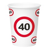 thumbnail of 40. Geburtstag Verkehrsschild 8 Becher