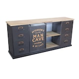 thumbnail of Mobile credenza da interno salotto bar pub e ristoranti in acciaio e legno con 8 cassetti e ante scorrevoli Linea Industrial