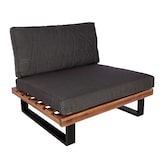 thumbnail of Sillón HWC-H54, sillón de jardín, madera de acacia hilada con certificado MVG aluminio ~ marrón, tapizado gris oscuro