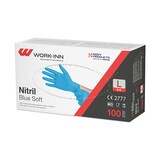 thumbnail of 100 `WORK-INN/PS` Handschuhe, Nitril puderfrei `Blue Soft` blau Größe L