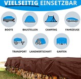 thumbnail of Abdeckplane 240 g/m² (2 x 3 m, Braun) wasserdichte Plane mit Ösen - Gewebeplane Schutzplane