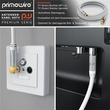 thumbnail of Primewire Antennenkabel gewinkelt - Koaxialkabel - Koax Kupplung 90° Winkel zu Stecker gerade - HDTV 75 Ohm - weiß - 0,5 m