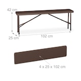 thumbnail of Relaxdays Bierzeltgarnitur klappbar, 3-tlg. Bierbank Set mit großem Tisch, Garten, Festzeltgarnitur, Rattanoptik, braun