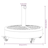 thumbnail of vidaXL Parasolvoet met wielen voor stok van Ø38 / 48 mm 27 kg rond