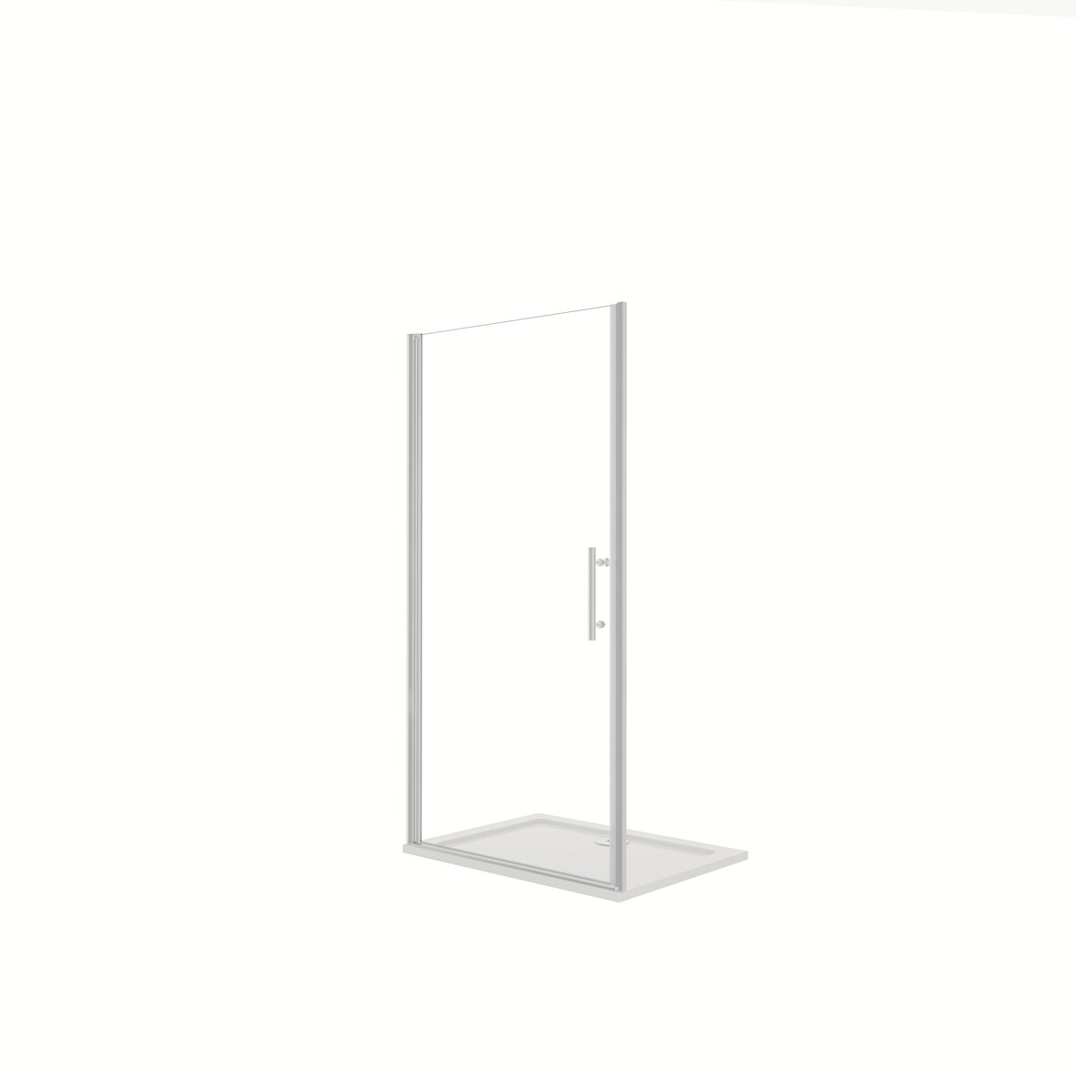 AICA Mampara de Ducha Frontal Abatible 1 Hoja Perfil Cromado Vidrio Antical 6mm (786-816)x1950mm + Plato de Ducha 80x80x3cm + Accesorios de desagüe