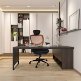 thumbnail of Bürostuhl / Chefsessel VENUS BASE Sitz Stoff / Rücken Netz orange / schwarz hjh OFFICE