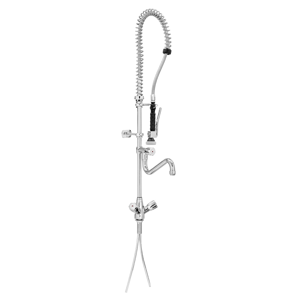 Voorspoeldouche messing/staal | Zwenkbare kraan 180°  | 515x415x1430(h)mm