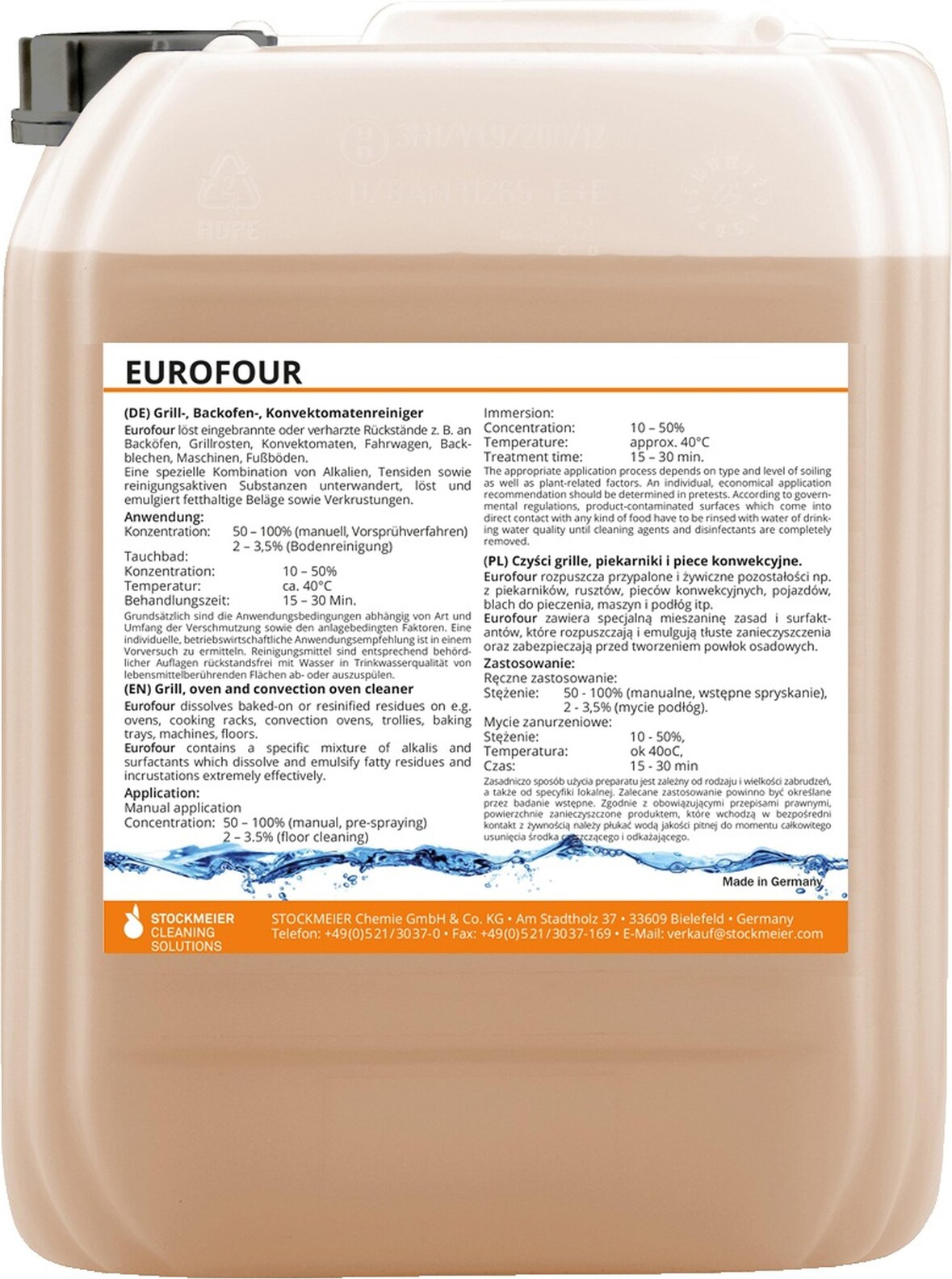 Eurofour Backofenreiniger - 10 L Kanister - Grill- + Backofenreiniger