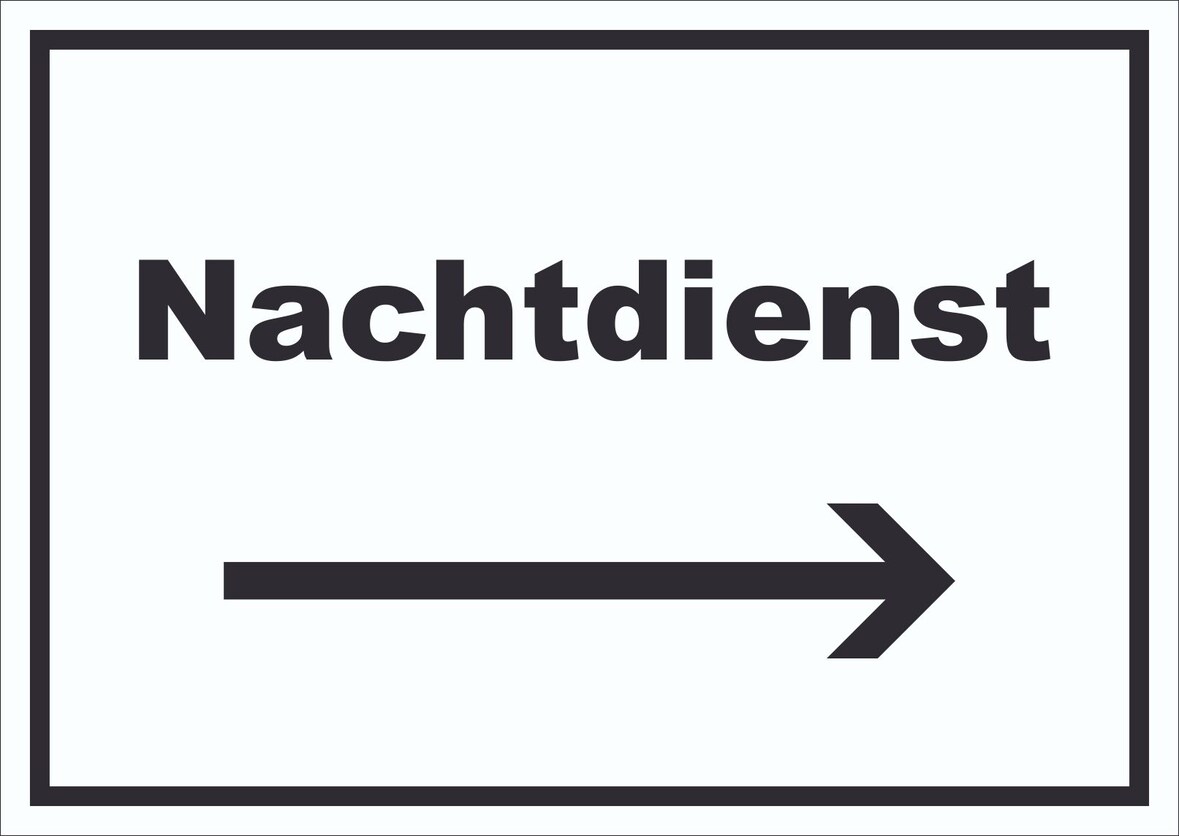 Nachtdienst mit Pfeil nach rechts