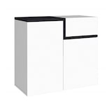 thumbnail of Dmora Schuhschrank Ryan, Mehrzweckschrank mit 2 Türen und 1 Klapptür, Eingangsschuhregal, 100% Made in Italy, 80x40h80 cm, Hochglanzweiß und Schiefer