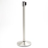 thumbnail of Danieli Store | Barrera de delimitación de acero cepillado con cinta extensible hasta 3 m | Base cónica y cinta amarilla de 3 m