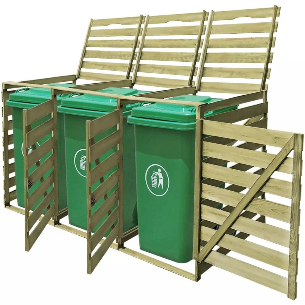 vidaXL Mülltonnenbox für 3 Tonnen 240 L Imprägniertes Holz