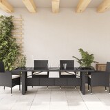 thumbnail of vidaXL Gartentisch mit Glasplatte Schwarz 240x90x75 cm Poly Rattan