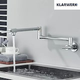 thumbnail of NILS | Grifo de Agua Fría de Pared de Un Orificio Cromo | Cocina profesional Grifo de acero inoxidable | plegable con grifo abatible