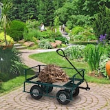 thumbnail of Relaxdays Handwagen, praktischer Bollerwagen für den Garten, mit Luftbereifung, klappbare Seitenteile, bis 200 kg, grün