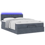 thumbnail of vidaXL Ottoman-Bett mit Matratze & LEDs Dunkelgrau 140x190 cm Samt