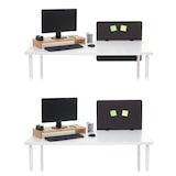 thumbnail of Akustik-Tischtrennwand | HxBxT 60x65x2 cm | doppelwandig Stoff Braun-Grau | Büro-Sichtschutz Schreibtisch Pinnwand