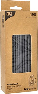 thumbnail of 1000 Stück Papierstrohhalme Ø 6 mm · 20 cm schwarz