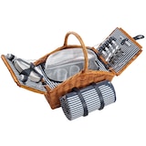 thumbnail of tectake Cesta de picnic USEDOM para 4 personas, con compartimento refrigerante y accesorios - marrón - 405191