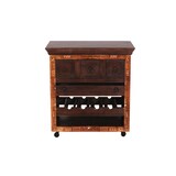 thumbnail of SIT Möbel Keukenwagen | 3 lades, plank voor 4 flessen, 1 dienblad | gerecycleerd afvalhout | bruin | B 78 x D 48 x H 85 cm | 05187-30 | Serie ALMIRAH