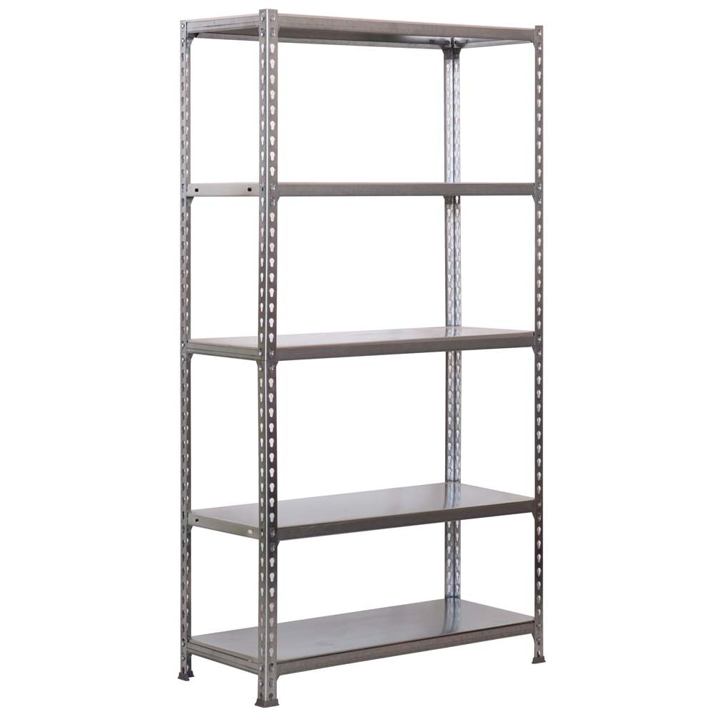 PROREGAL Étagère pour charges lourdes METAL SHARK | HxLxP 180x90x30cm | Charge du compartiment 180kg | Galvanisé