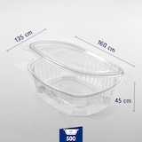 thumbnail of Metro Professional vaschetta ovale in PET con coperchio incernierato 500 cc transparent - (1 cf x 100 pz)