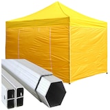 thumbnail of Gazebo 3x3 m giallo pieghevole alluminio piantone esagonale 45mm con laterali