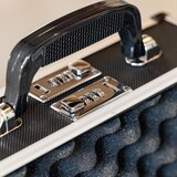 thumbnail of HMF 14411-02 Alu Transportkoffer, Doppelseitig, 31 x 26 x 15 cm, Schwarz