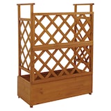 thumbnail of Hochbeet HWC-P67, Pflanz-/Blumenkasten Pflanzkübel Rankgitter Rankhilfe Spalier Holz FSC® 114x85x44cm ~ natur