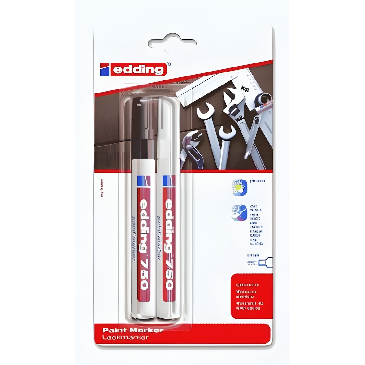 Edding Lackmarker 750 2-4 mm schwarz+weiß 2er-Blister