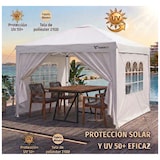 thumbnail of Carpa Plegable 3x3m Blanca - Gazebo 4 Paredes - Protección UV 210D Silver Impermeable - Acero Reforzado - Bolsa Anclajes Catering Fiestas