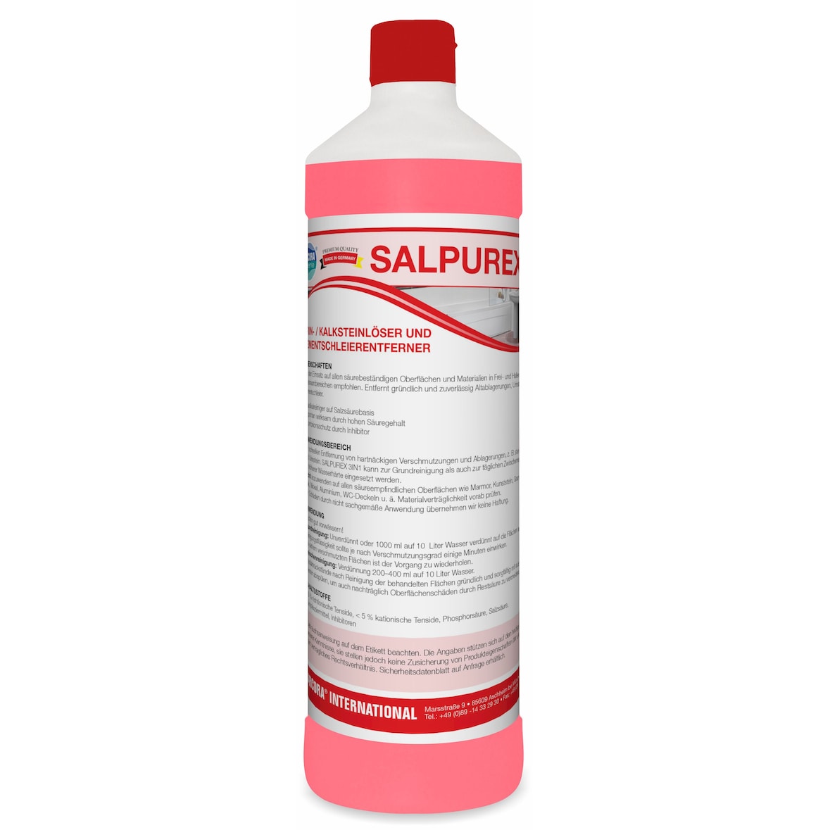 ARCORA Radikaler Sanitärgrundreiniger auf Salzsäurebasis SALPUREX 3IN1 , 1L