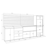 thumbnail of Aparador, Buffet, Amplo Espaço Armazenamento, 274x35x145cm, Para quarto, dormitório, Lareira eléctrica XXL, Cómoda, Sapateira, Carvalho _ 448_63